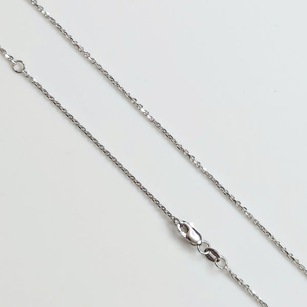 Pendant Saddle® 14K White Gold Cable Chain Necklace | Adjustable Length 16”/18” | 1.2 mm Wide PMWCB40LH