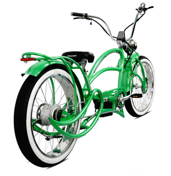 Beyond Pro - 26'' Classic Stretch Chopper E-Bike, Color: Green