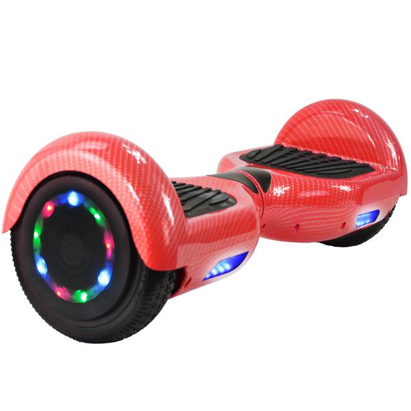 Monster Wheel Hoverboards Bluetooth Speaker | UL-2272 certified hoverboard | Red Carbon Fiber | Magic in Motion